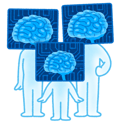 シールの世界を楽しむキャラクターたち