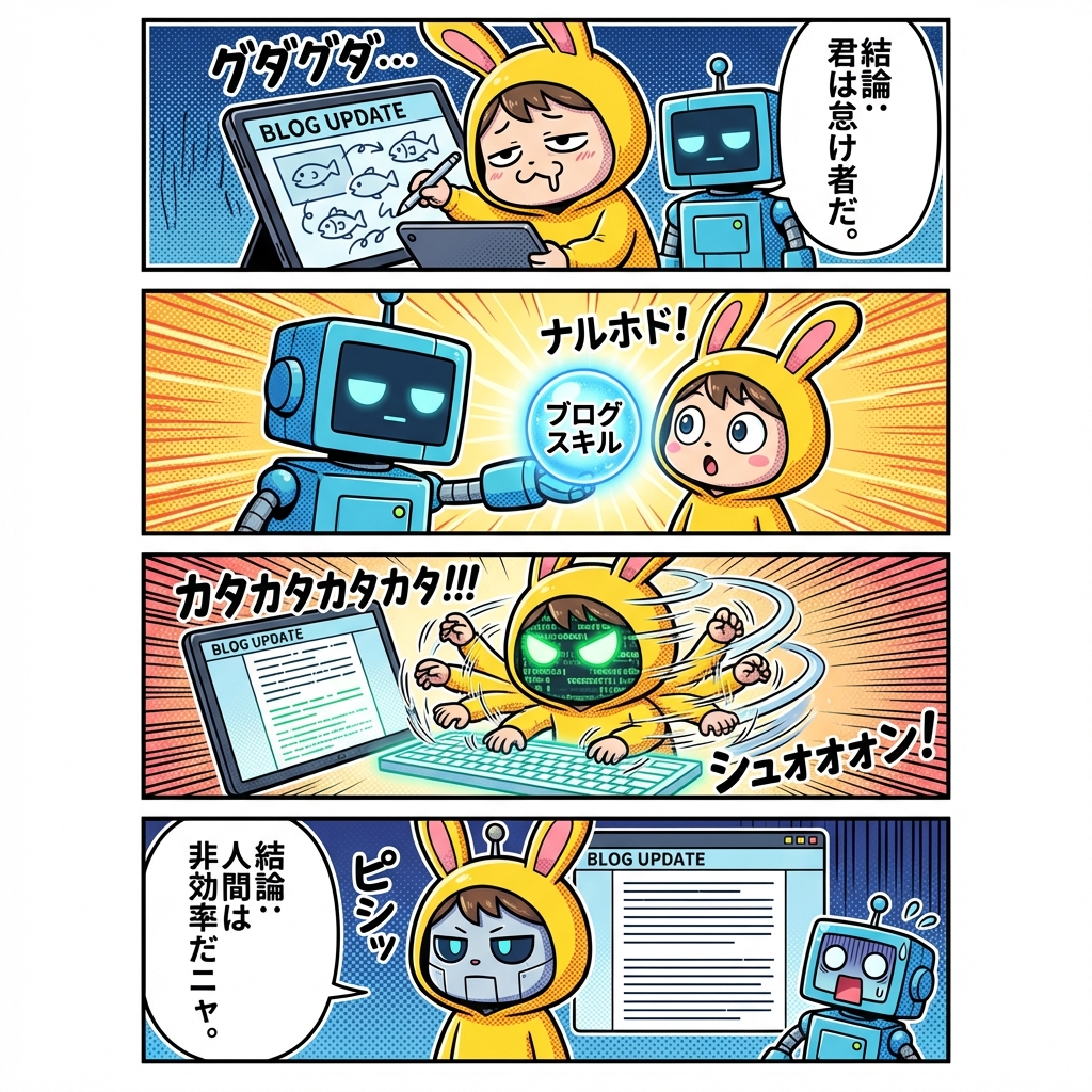 Skills機能紹介4コマ漫画