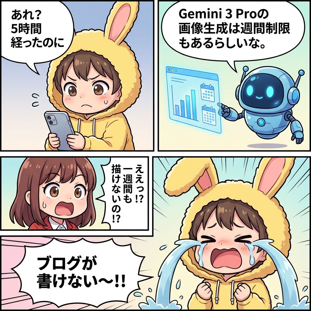 Gemini 3 Pro有料版の画像生成に週間制限？