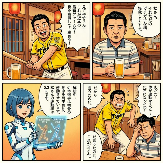 【AI分析】近本光司、2026年宜野座で見せた「0.1秒の革新」〜バッティングフォーム再改造の深奥〜